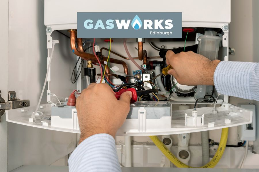 Boiler getting repaired by a gas safe heating engineer